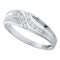 10kt White Gold Men's Round Diamond Double Row Slender Wedding Band 1/8 Cttw - FREE Shipping (US/CAN)-Wedding Jewelry-8-JadeMoghul Inc.