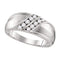 10kt White Gold Men's Round Diamond Double Row Wedding Band Ring 1/3 Cttw - FREE Shipping (US/CAN)-Gold & Diamond Wedding Jewelry-8-JadeMoghul Inc.