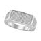 10kt White Gold Men's Round Diamond Double Square Cluster Ring 1/3 Cttw - FREE Shipping (US/CAN)-Gold & Diamond Rings-8-JadeMoghul Inc.