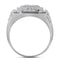 10kt White Gold Men's Round Diamond Framed Square Cluster Ring 2-1/4 Cttw - FREE Shipping (US/CAN)-Gold & Diamond Rings-8-JadeMoghul Inc.