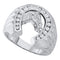 10kt White Gold Men's Round Diamond Horseshoe Ring 1/4 Cttw - FREE Shipping (US/CAN)-Gold & Diamond Men Rings-8-JadeMoghul Inc.