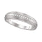 10kt White Gold Men's Round Diamond Ridged Edges Wedding Anniversary Band Ring 1/10 Cttw - FREE Shipping (US/CAN)-Gold & Diamond Wedding Jewelry-8-JadeMoghul Inc.