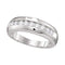 10kt White Gold Men's Round Diamond Single Row Wedding Anniversary Band Ring 1/2 Cttw - FREE Shipping (US/CAN)-Gold & Diamond Wedding Jewelry-12-JadeMoghul Inc.