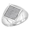 10kt White Gold Men's Round Diamond Square Cluster Ring 1/3 Cttw - FREE Shipping (US/CAN)-Gold & Diamond Rings-8-JadeMoghul Inc.
