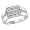 10kt White Gold Men's Round Diamond Square Cluster Ring 1/4 Cttw - FREE Shipping (US/CAN)-Gold & Diamond Rings-8-JadeMoghul Inc.