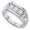 10kt White Gold Men's Round Diamond Squared Edges Single Row Band Ring 1.00 Cttw - FREE Shipping (US/CAN)-Men's Rings-8-JadeMoghul Inc.