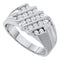 10kt White Gold Men's Round Diamond Stripe Cluster Band Ring 1/2 Cttw - FREE Shipping (US/CAN)-Men's Rings-9.5-JadeMoghul Inc.