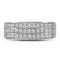 10kt White Gold Men's Round Diamond Triple Row Wedding Anniversary Band Ring 1/2 Cttw - FREE Shipping (US/CAN)-Gold & Diamond Wedding Jewelry-8-JadeMoghul Inc.