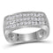 10kt White Gold Men's Round Diamond Triple Row Wedding Anniversary Band Ring 1/2 Cttw - FREE Shipping (US/CAN)-Gold & Diamond Wedding Jewelry-8-JadeMoghul Inc.