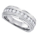 10kt White Gold Men's Round Diamond Wedding Band Ring 1.00 Cttw - FREE Shipping (US/CAN)-Gold & Diamond Wedding Jewelry-8-JadeMoghul Inc.