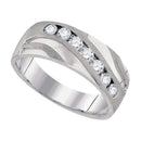 10kt White Gold Men's Round Diamond Wedding Band Ring 1/2 Cttw - FREE Shipping (US/CAN)-Gold & Diamond Wedding Jewelry-13-JadeMoghul Inc.