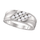 10kt White Gold Men's Round Diamond Wedding Band Ring 1/2 Cttw - FREE Shipping (US/CAN)-Gold & Diamond Wedding Jewelry-8-JadeMoghul Inc.