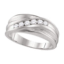 10kt White Gold Men's Round Diamond Wedding Band Ring 1/3 Cttw - FREE Shipping (US/CAN)-Gold & Diamond Wedding Jewelry-8-JadeMoghul Inc.