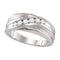 10kt White Gold Men's Round Diamond Wedding Band Ring 1/3 Cttw - FREE Shipping (US/CAN)-Gold & Diamond Wedding Jewelry-8-JadeMoghul Inc.