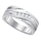 10kt White Gold Men's Round Diamond Wedding Band Ring 1/4 Cttw - FREE Shipping (US/CAN)-Gold & Diamond Wedding Jewelry-8-JadeMoghul Inc.