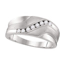 10kt White Gold Men's Round Diamond Wedding Band Ring 1/4 Cttw - FREE Shipping (US/CAN)-Gold & Diamond Wedding Jewelry-8-JadeMoghul Inc.