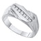10kt White Gold Men's Round Diamond Wedding Band Ring 1/8 Cttw - FREE Shipping (US/CAN)-Gold & Diamond Wedding Jewelry-8.5-JadeMoghul Inc.