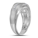 10kt White Gold Men's Round Diamond Wedding Band Ring 5/8 Cttw - FREE Shipping (US/CAN)-Gold & Diamond Wedding Jewelry-8-JadeMoghul Inc.