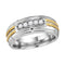 10kt White Gold Men's Round Pave-set Diamond Double Rope Wedding Band 1/4 Cttw - FREE Shipping (US/CAN)-Gold & Diamond Wedding Jewelry-8-JadeMoghul Inc.