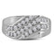 10kt White Gold Men's Round Pave-set Diamond Triple Row Cluster Ring 1/2 Cttw - FREE Shipping (US/CAN)-Gold & Diamond Men Rings-8-JadeMoghul Inc.