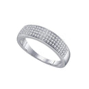 10kt White Gold Men's Round Pave-set Diamond Wedding Band Ring 1/4 Cttw - FREE Shipping (US/CAN)-Wedding Jewelry-8-JadeMoghul Inc.