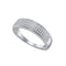 10kt White Gold Men's Round Pave-set Diamond Wedding Band Ring 1/4 Cttw - FREE Shipping (US/CAN)-Wedding Jewelry-8-JadeMoghul Inc.