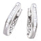 10kt White Gold Women's Baguette Channel-set Diamond Hoop Earrings 1-2 Cttw - FREE Shipping (USA/CAN)-Gold & Diamond Earrings-JadeMoghul Inc.