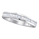 10kt White Gold Women's Baguette Diamond Wedding Anniversary Band 1/2 Cttw - FREE Shipping (US/CAN)-Gold & Diamond Wedding Jewelry-6-JadeMoghul Inc.