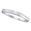 10kt White Gold Women's Baguette Diamond Wedding Anniversary Band 1/6 Cttw - FREE Shipping (US/CAN)-Gold & Diamond Wedding Jewelry-5.5-JadeMoghul Inc.