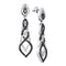 10kt White Gold Women's Black Color Enhanced Diamond Braided Dangle Earrings 1-1/2 Cttw-Gold & Diamond Earrings-JadeMoghul Inc.