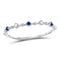 10kt White Gold Women's Blue Sapphire Diamond Beaded Stackable Band Ring 1/20 Cttw-Gold & Diamond Rings-JadeMoghul Inc.