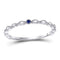 10kt White Gold Women's Blue Sapphire Milgrain Stackable Band Ring .01 Cttw-Gold & Diamond Rings-JadeMoghul Inc.