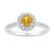 10kt White Gold Women's Citrine Solitaire Diamond Ring 3/4 Cttw-Gold & Diamond Rings-JadeMoghul Inc.