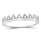 10kt White Gold Women's Diamond Beaded Chevron Stackable Band Ring 1/10 Cttw-Gold & Diamond Rings-JadeMoghul Inc.