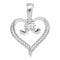 10kt White Gold Women's Diamond Bound Tied Heart Love Pendant 1-12 Cttw - FREE Shipping (US/CAN)-Gold & Diamond Pendants & Necklaces-JadeMoghul Inc.