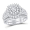 10kt White Gold Women's Diamond Bridal or Engagement Ring Band Set 1-1/3 Cttw-Gold & Diamond Wedding Jewelry-JadeMoghul Inc.