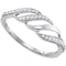 10kt White Gold Women's Diamond Cascading Open Strand Band Ring 1/6 Cttw-Gold & Diamond Rings-JadeMoghul Inc.