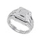 10kt White Gold Women's Diamond Cluster Bridal Wedding Engagement Ring Band Set 1/2 Cttw - FREE Shipping (US/CAN)-Gold & Diamond Wedding Ring Sets-5-JadeMoghul Inc.