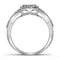 10kt White Gold Womens Diamond Cluster Bridal Wedding Engagement Ring Band Set 3/8 Cttw - FREE Shipping (US/CAN)-Gold & Diamond Wedding Ring Sets-5-JadeMoghul Inc.