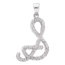 10kt White Gold Women's Diamond Cursive Letter S Pendant 1/5 Cttw-Gold & Diamond Pendants & Necklaces-JadeMoghul Inc.