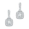 10kt White Gold Women's Diamond Dangle Earrings 1/2 Cttw-Gold & Diamond Earrings-JadeMoghul Inc.