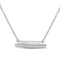 10kt White Gold Women's Diamond Double Horizontal Bar Necklace 1/12 Cttw-Gold & Diamond Pendants & Necklaces-JadeMoghul Inc.