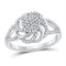 10kt White Gold Women's Diamond Flower Petals Ring-Rings And Bands-8.5-JadeMoghul Inc.