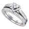 10kt White Gold Women's Diamond Heart Bridal Wedding Engagement Ring Band Set 1/2 Cttw - FREE Shipping (US/CAN)-Gold & Diamond Wedding Ring Sets-5-JadeMoghul Inc.