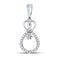 10kt White Gold Women's Diamond Heart Teardrop Cluster Pendant-Gold & Diamond Pendants & Necklaces-JadeMoghul Inc.