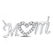 10kt White Gold Women's Diamond Mom Mother Heart Pendant 1/10 Cttw-Gold & Diamond Pendants & Necklaces-JadeMoghul Inc.