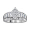 10kt White Gold Women's Diamond Oval Cluster Bridal Wedding Engagement Ring 2.00 Cttw - FREE Shipping (US/CAN)-Gold & Diamond Engagement & Anniversary Rings-5.5-JadeMoghul Inc.
