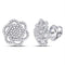 10kt White Gold Women's Diamond Pinwheel Cluster Earrings-Earrings-JadeMoghul Inc.