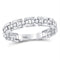 10kt White Gold Women's Diamond Rolo Link Stackable Band Ring-Rings And Bands-9-JadeMoghul Inc.