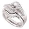 10kt White Gold Womens Diamond Round Bridal Wedding Engagement Ring Band Set 1.00 Cttw - FREE Shipping (US/CAN)-Gold & Diamond Wedding Ring Sets-5-JadeMoghul Inc.